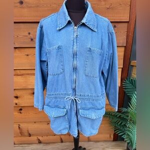 Vintage Blue Denim Zip-Up Venezia Jacket